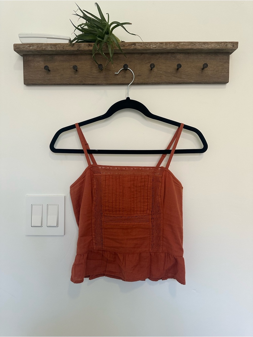 Abercrombie & Fitch Rust Orange Crochet-Panel Cami